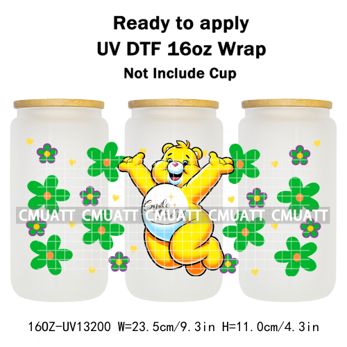 UV DTF Cup Wrap Transfer Stickers For 16oz Libbey Glass Customizable Durable Waterproof Selfadhesive Stickers