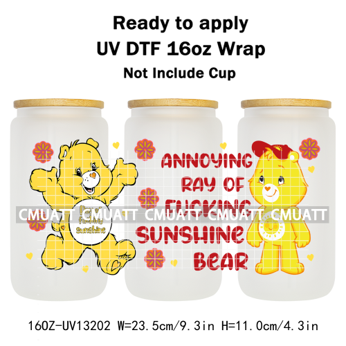UV DTF Cup Wrap Transfer Stickers For 16oz Libbey Glass Customizable Durable Waterproof Selfadhesive Stickers