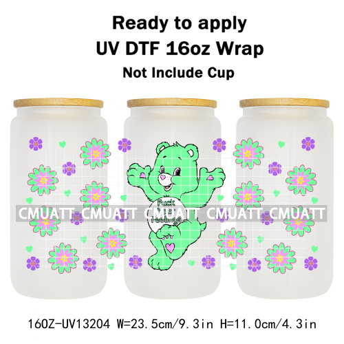 UV DTF Cup Wrap Transfer Stickers For 16oz Libbey Glass Customizable Durable Waterproof Selfadhesive Stickers