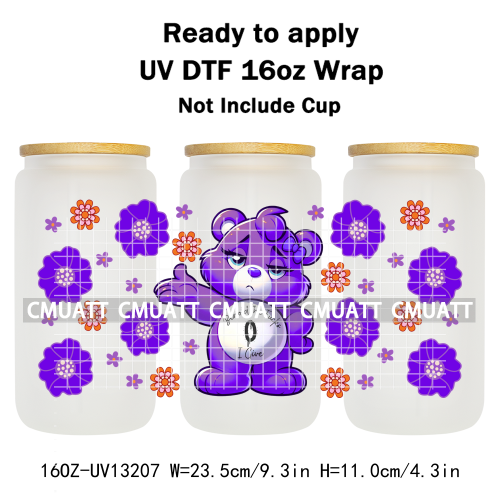 UV DTF Cup Wrap Transfer Stickers For 16oz Libbey Glass Customizable Durable Waterproof Selfadhesive Stickers