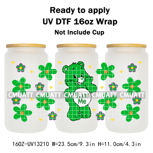 UV DTF Cup Wrap Transfer Stickers For 16oz Libbey Glass Customizable Durable Waterproof Selfadhesive Stickers