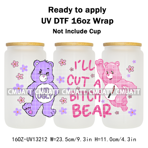 UV DTF Cup Wrap Transfer Stickers For 16oz Libbey Glass Customizable Durable Waterproof Selfadhesive Stickers