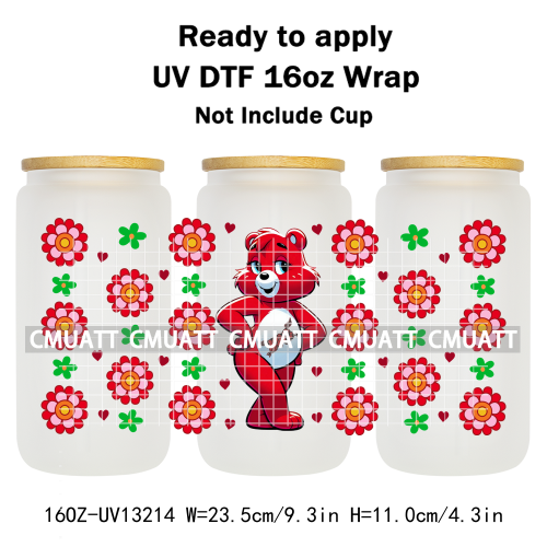 UV DTF Cup Wrap Transfer Stickers For 16oz Libbey Glass Customizable Durable Waterproof Selfadhesive Stickers