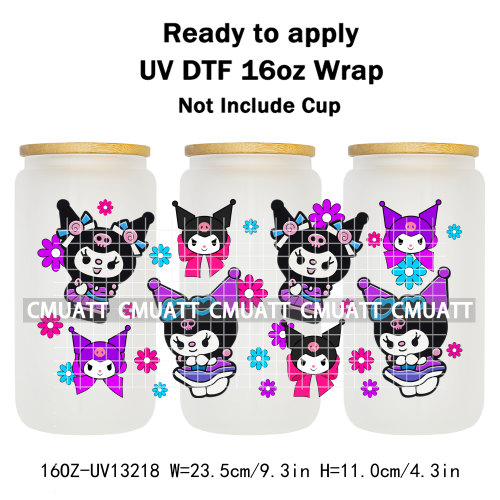 16OZ UV DTF Cup Wraps Sticker For Glass 3D Waterproof Can  Libbey Glass Eco-Friendly High-Resolution Printing