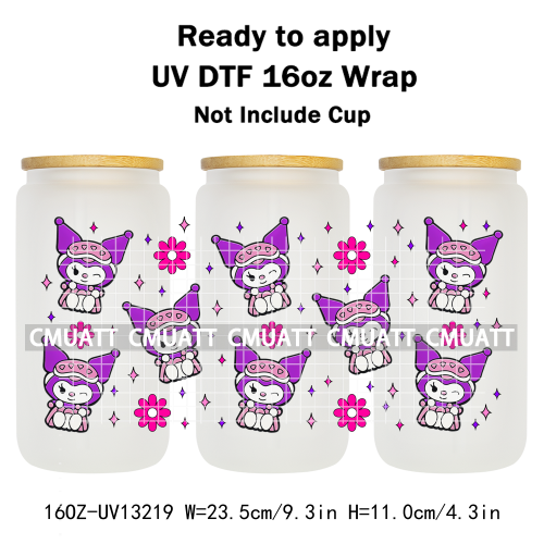 16OZ UV DTF Cup Wraps Sticker For Glass 3D Waterproof Can  Libbey Glass Eco-Friendly High-Resolution Printing