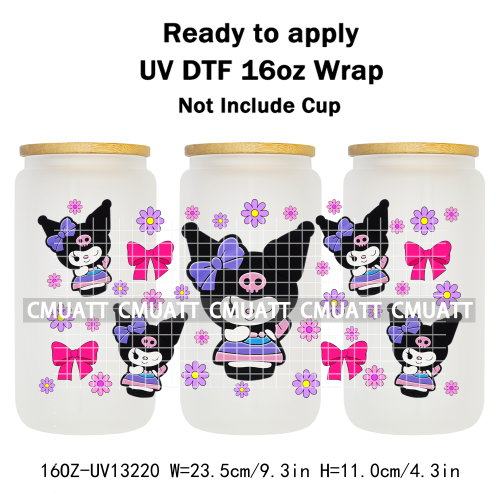 16OZ UV DTF Cup Wraps Sticker For Glass 3D Waterproof Can  Libbey Glass Eco-Friendly High-Resolution Printing
