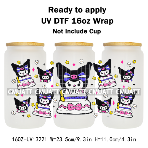 16OZ UV DTF Cup Wraps Sticker For Glass 3D Waterproof Can  Libbey Glass Eco-Friendly High-Resolution Printing