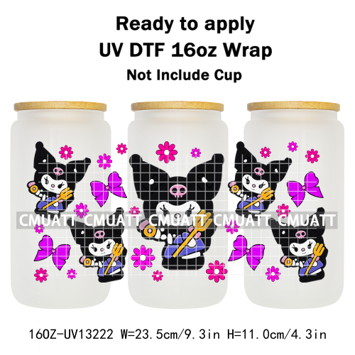 16OZ UV DTF Cup Wraps Sticker For Glass 3D Waterproof Can  Libbey Glass Eco-Friendly High-Resolution Printing