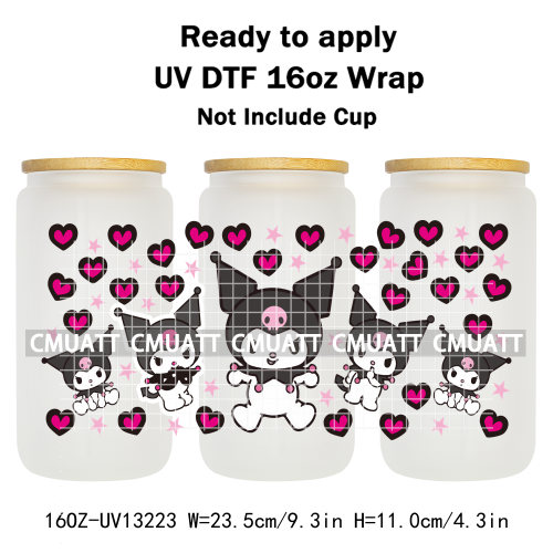 16OZ UV DTF Cup Wraps Sticker For Glass 3D Waterproof Can  Libbey Glass Eco-Friendly High-Resolution Printing