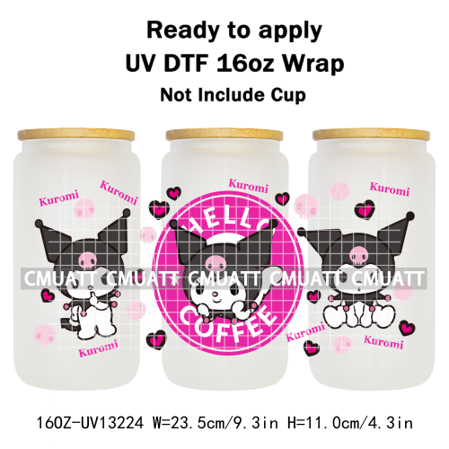 16OZ UV DTF Cup Wraps Sticker For Glass 3D Waterproof Can  Libbey Glass Eco-Friendly High-Resolution Printing