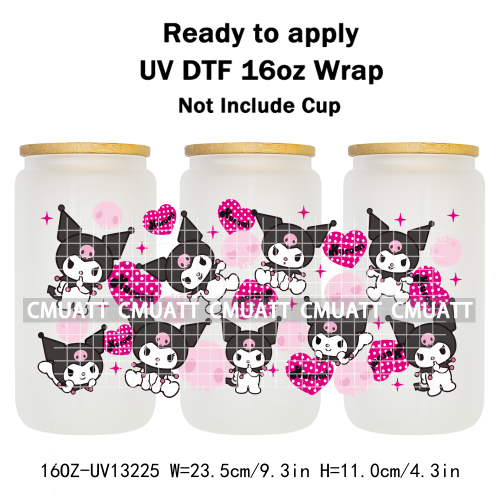 16OZ UV DTF Cup Wraps Sticker For Glass 3D Waterproof Can  Libbey Glass Eco-Friendly High-Resolution Printing