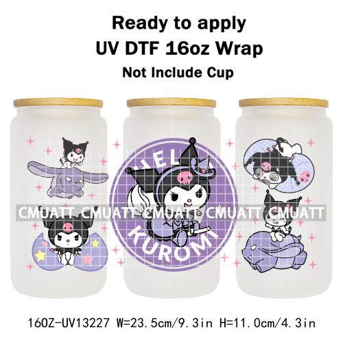 16OZ UV DTF Cup Wraps Sticker For Glass 3D Waterproof Can  Libbey Glass Eco-Friendly High-Resolution Printing