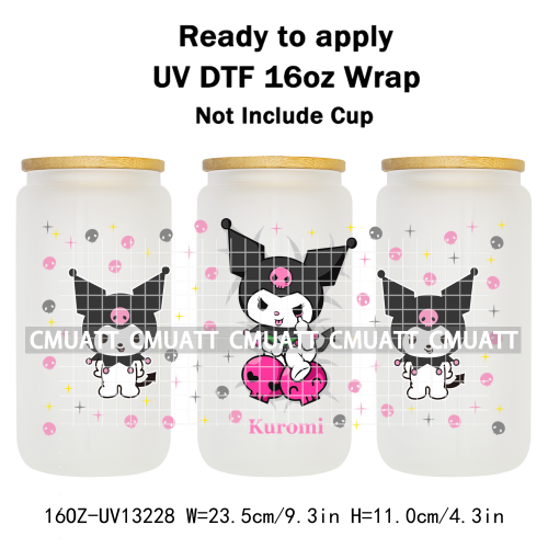 16OZ UV DTF Cup Wraps Sticker For Glass 3D Waterproof Can  Libbey Glass Eco-Friendly High-Resolution Printing
