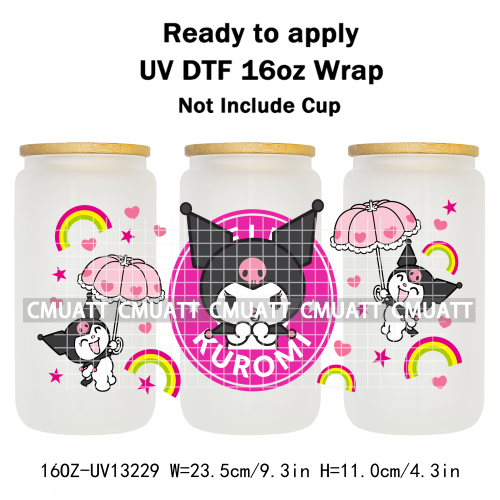 16OZ UV DTF Cup Wraps Sticker For Glass 3D Waterproof Can  Libbey Glass Eco-Friendly High-Resolution Printing