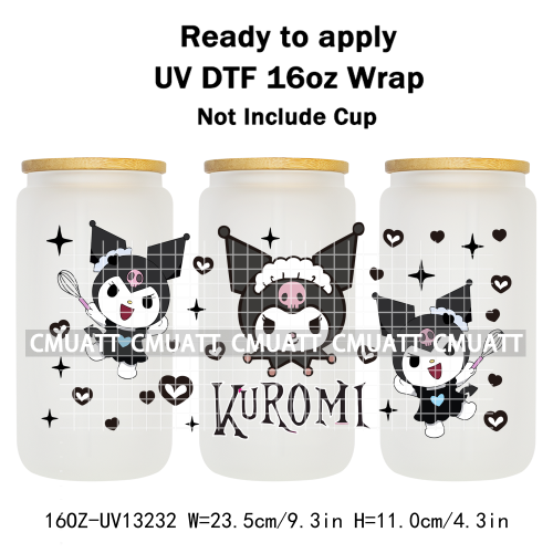 16OZ UV DTF Cup Wraps Sticker For Glass 3D Waterproof Can  Libbey Glass Eco-Friendly High-Resolution Printing