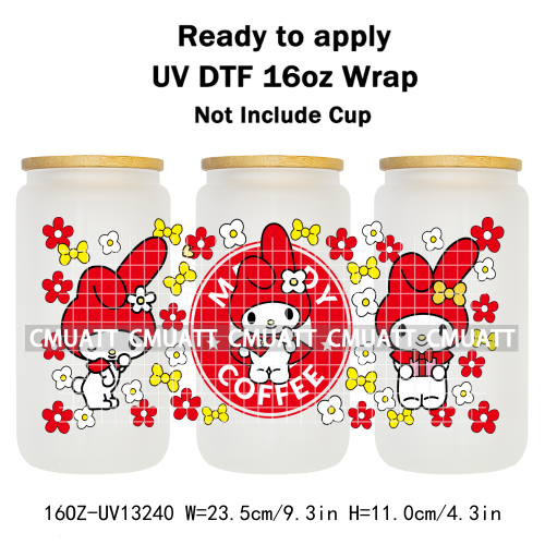 16OZ UV DTF Cup Wraps Sticker For Glass 3D Waterproof Can  Libbey Glass Eco-Friendly High-Resolution Printing