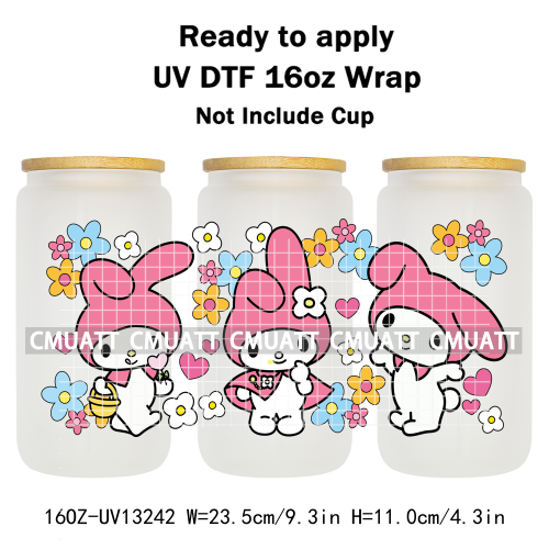 16OZ UV DTF Cup Wraps Sticker For Glass 3D Waterproof Can  Libbey Glass Eco-Friendly High-Resolution Printing