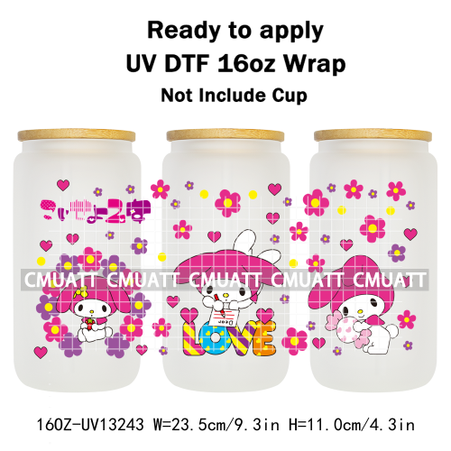16OZ UV DTF Cup Wraps Sticker For Glass 3D Waterproof Can  Libbey Glass Eco-Friendly High-Resolution Printing