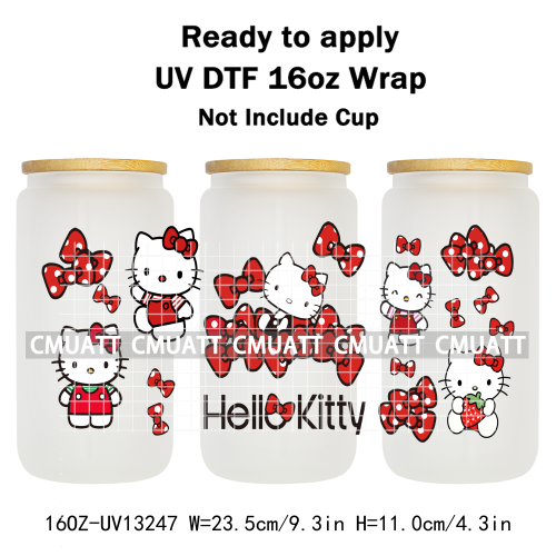 16OZ UV DTF Cup Wraps Sticker For Glass 3D Waterproof Can  Libbey Glass Eco-Friendly High-Resolution Printing