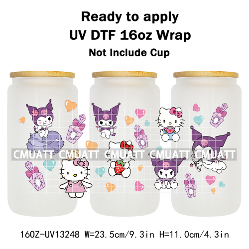 16OZ UV DTF Cup Wraps Sticker For Glass 3D Waterproof Can  Libbey Glass Eco-Friendly High-Resolution Printing