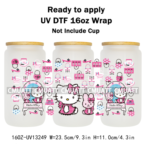 16OZ UV DTF Cup Wraps Sticker For Glass 3D Waterproof Can  Libbey Glass Eco-Friendly High-Resolution Printing