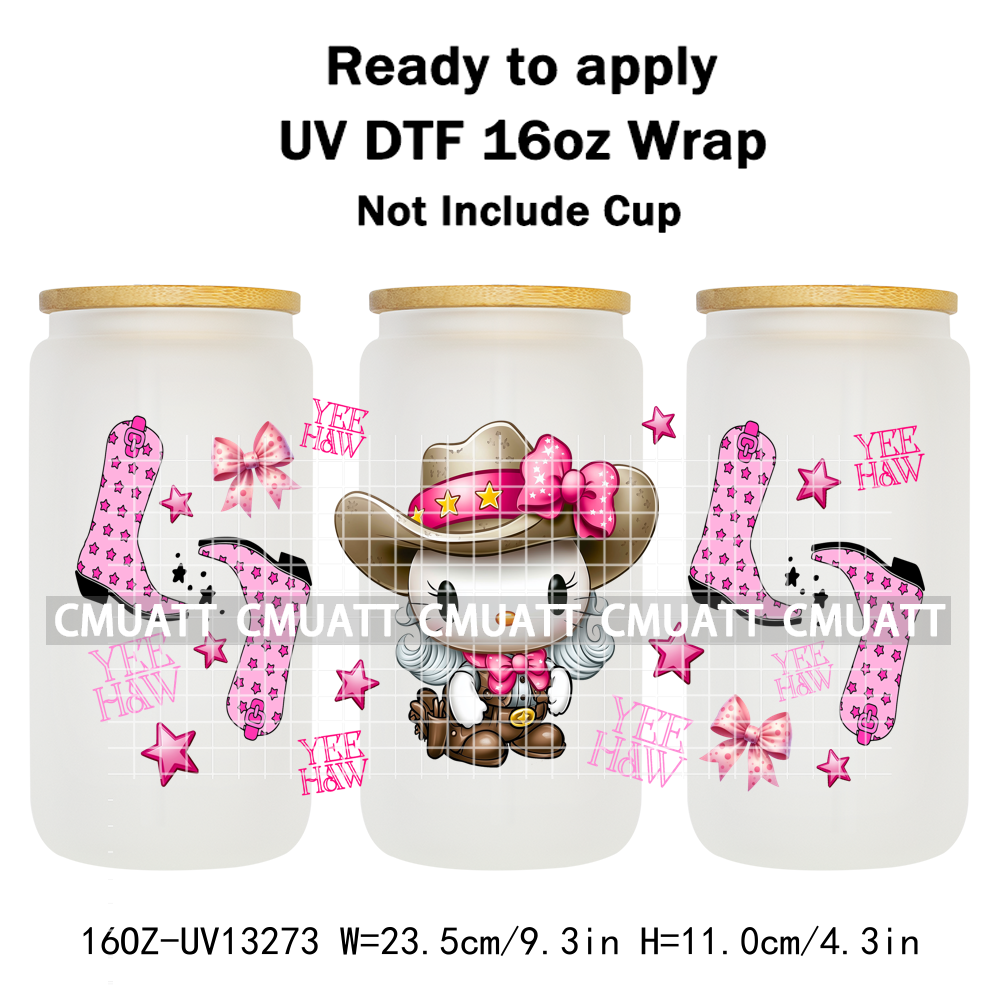 Cute Cat 16OZ UV DTF Cup Wraps Transfer Sticker For Glass Libbey Can Bottle Selfadhesive Waterproof DIY CCM377