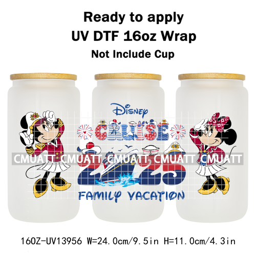 Cartoon 16oz UV DTF Cup Wrap Transfers Stickers On Glass Mugs Beer Can Bottle Custom DIY Craft Free Shipping
