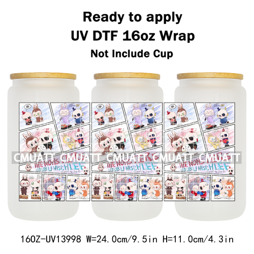 Cute Monsters UV DTF Wraps Transfers Stickers Mugs Beer Can Bottle 16oz Libbey Glass Free Shipping Bulk