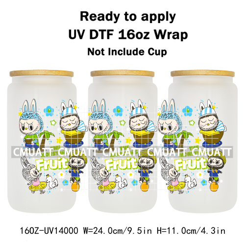 Cute Monsters UV DTF Wraps Transfers Stickers Mugs Beer Can Bottle 16oz Libbey Glass Free Shipping Bulk