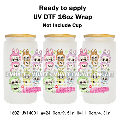 Cute Monsters UV DTF Wraps Transfers Stickers Mugs Beer Can Bottle 16oz Libbey Glass Free Shipping Bulk