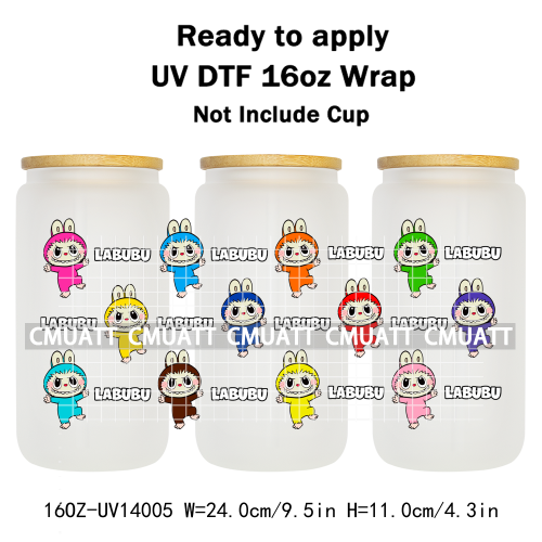 Cute Monsters UV DTF Wraps Transfers Stickers Mugs Beer Can Bottle 16oz Libbey Glass Free Shipping Bulk