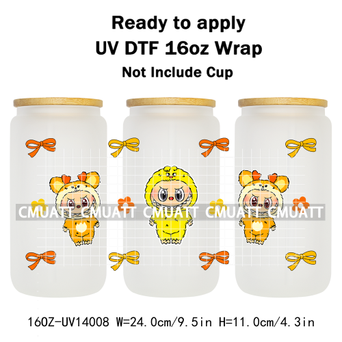 Cute Monsters UV DTF Wraps Transfers Stickers Mugs Beer Can Bottle 16oz Libbey Glass Free Shipping Bulk