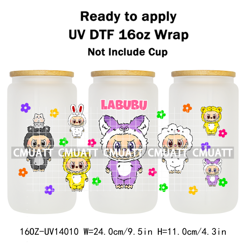 Cute Monsters UV DTF Wraps Transfers Stickers Mugs Beer Can Bottle 16oz Libbey Glass Free Shipping Bulk