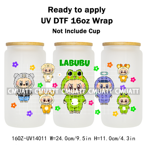Cute Monsters UV DTF Wraps Transfers Stickers Mugs Beer Can Bottle 16oz Libbey Glass Free Shipping Bulk