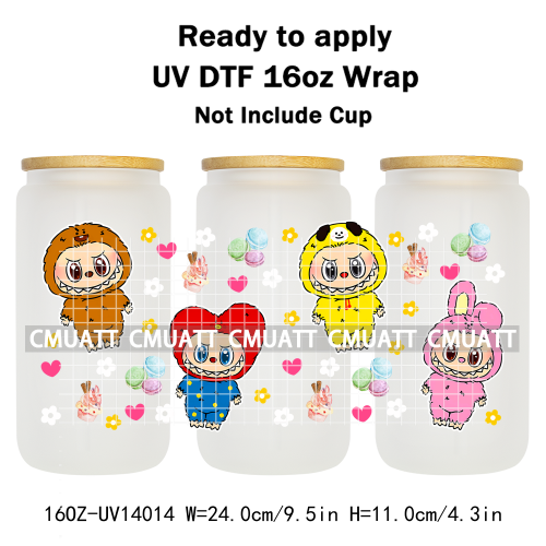 Cute Monsters UV DTF Wraps Transfers Stickers Mugs Beer Can Bottle 16oz Libbey Glass Free Shipping Bulk