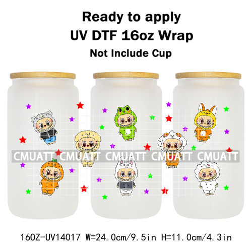 Cute Monsters UV DTF Wraps Transfers Stickers Mugs Beer Can Bottle 16oz Libbey Glass Free Shipping Bulk