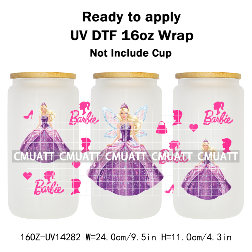 Pretty Girl UV DTF 16oz Cup Wrap Transfers Stickers Customized Selfadhesive Stickers Waterproof DIY Craft