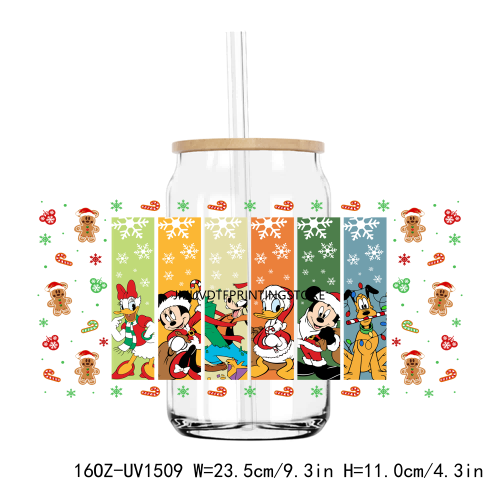 Cute Halloween Cartoon 16OZ UV DTF Cup Wrap Transfers Stickers Custom Labels DIY Durable Waterproof Logo For Libbey Glass Can