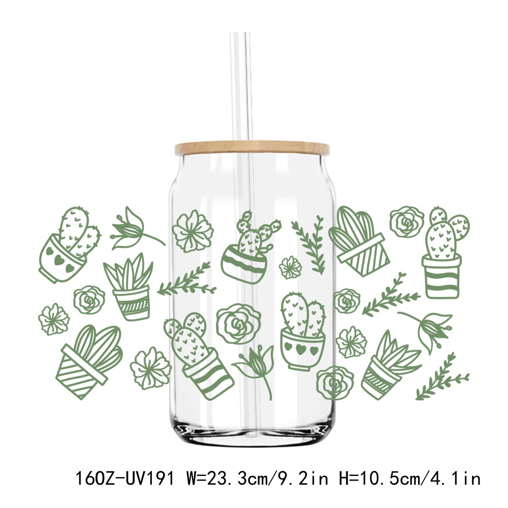 Spring Vibes Plant 16OZ UV DTF Stickers Wrap