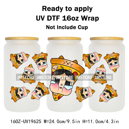 Dramatic Cartoon Crying Baby Girls UV DTF Wraps Transfer Stickers Selfadhesive Waterproof High Quality For 16OZ Libbey Glass Can