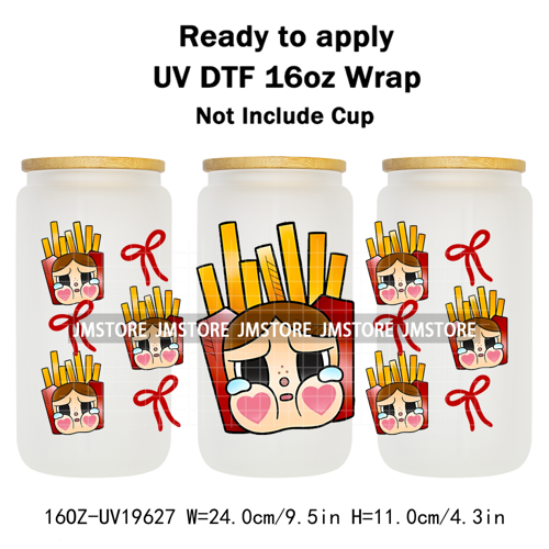 Dramatic Cartoon Crying Baby Girls UV DTF Wraps Transfer Stickers Selfadhesive Waterproof High Quality For 16OZ Libbey Glass Can