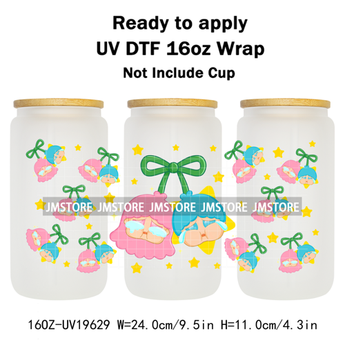 Dramatic Cartoon Crying Baby Girls UV DTF Wraps Transfer Stickers Selfadhesive Waterproof High Quality For 16OZ Libbey Glass Can