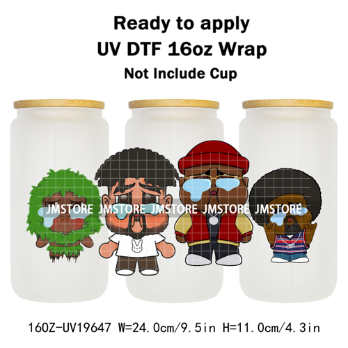 Dramatic Cartoon Crying Baby Girls UV DTF Wraps Transfer Stickers Selfadhesive Waterproof High Quality For 16OZ Libbey Glass Can