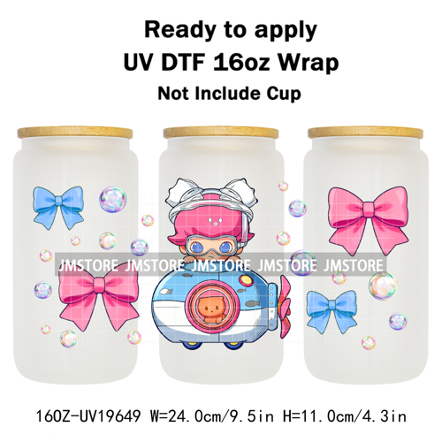 Trendy Costumes Boy Cartoon Character 16OZ UV DTF Cup Wraps Ready To Apply Waterproof Transfer Stickers For Libbey Glass Can Mug