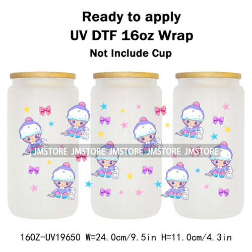 Trendy Costumes Boy Cartoon Character 16OZ UV DTF Cup Wraps Ready To Apply Waterproof Transfer Stickers For Libbey Glass Can Mug