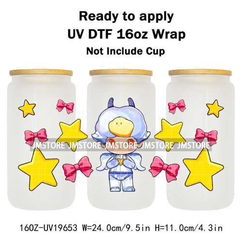 Trendy Costumes Boy Cartoon Character 16OZ UV DTF Cup Wraps Ready To Apply Waterproof Transfer Stickers For Libbey Glass Can Mug