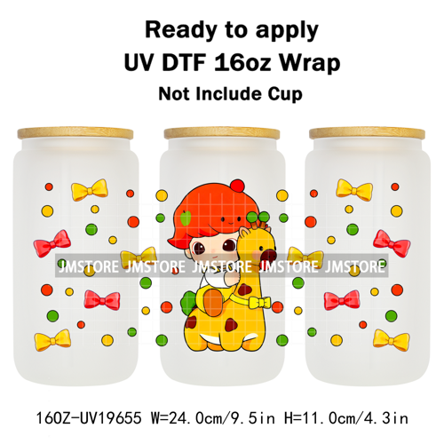 Trendy Costumes Boy Cartoon Character 16OZ UV DTF Cup Wraps Ready To Apply Waterproof Transfer Stickers For Libbey Glass Can Mug