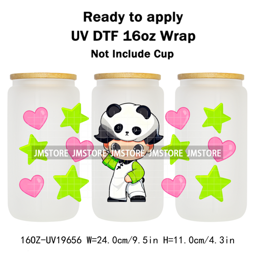 Trendy Costumes Boy Cartoon Character 16OZ UV DTF Cup Wraps Ready To Apply Waterproof Transfer Stickers For Libbey Glass Can Mug