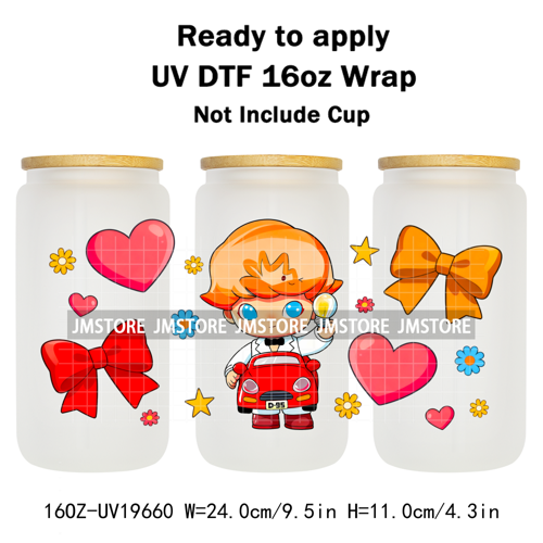 Trendy Costumes Boy Cartoon Character 16OZ UV DTF Cup Wraps Ready To Apply Waterproof Transfer Stickers For Libbey Glass Can Mug