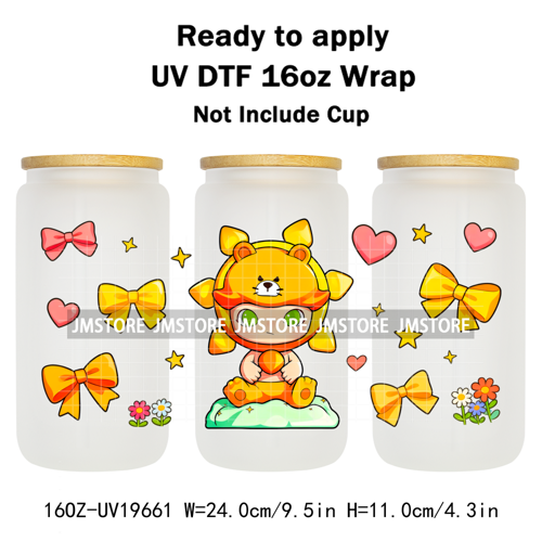 Trendy Costumes Boy Cartoon Character 16OZ UV DTF Cup Wraps Ready To Apply Waterproof Transfer Stickers For Libbey Glass Can Mug